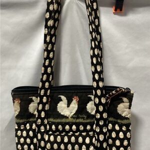 Vera Bradley Black and Cream Chicken Tote